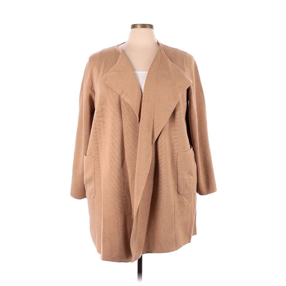 NWT J.Crew Juliette in Heather Khaki Open-Front Collarless Sweater Blazer 3X